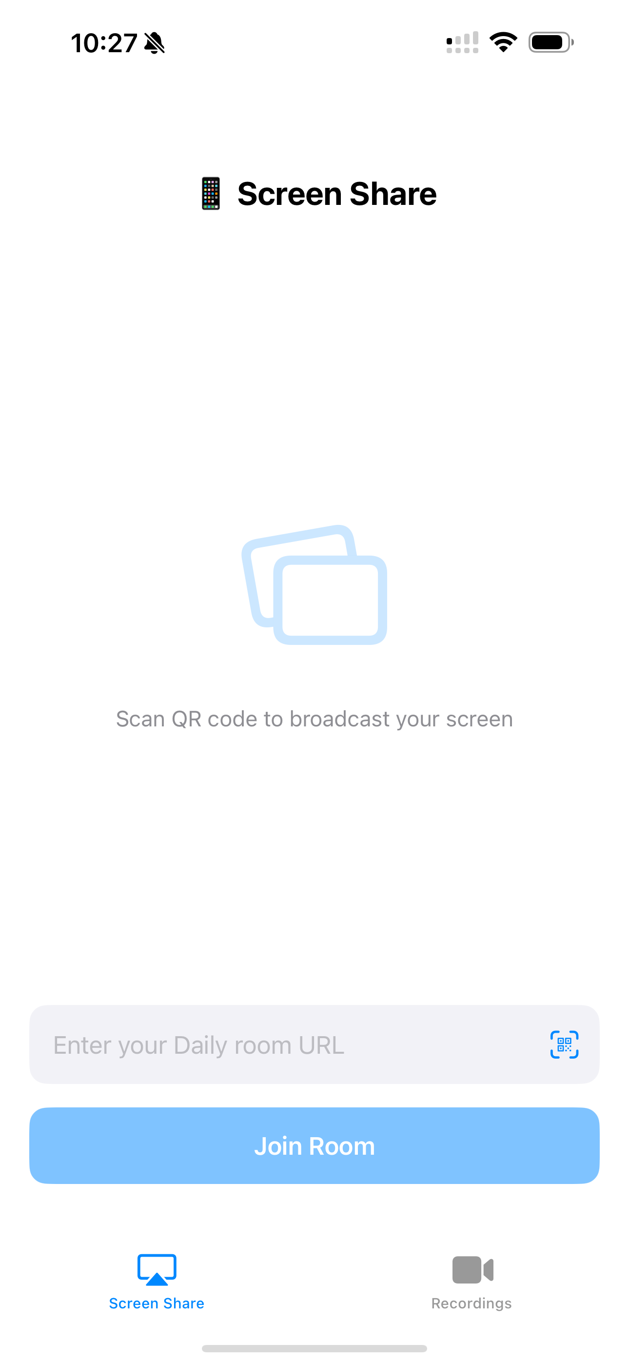 FQO.US app — screen share and QR scan